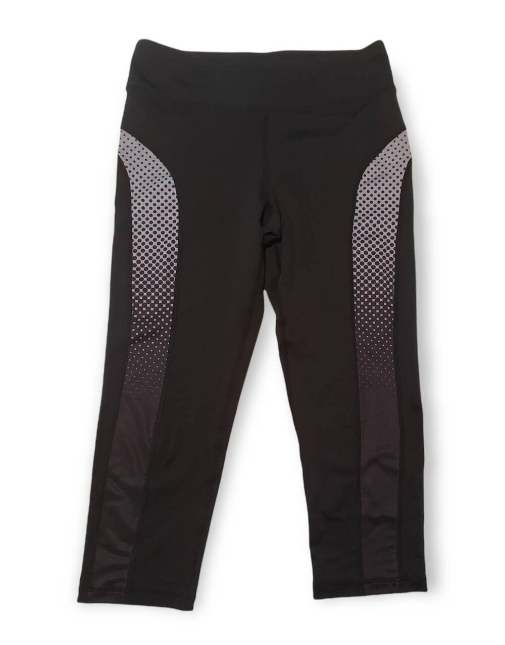 Vital Spirit Black & Gray Workout / Yoga Cropped Leggings  - Size Medium